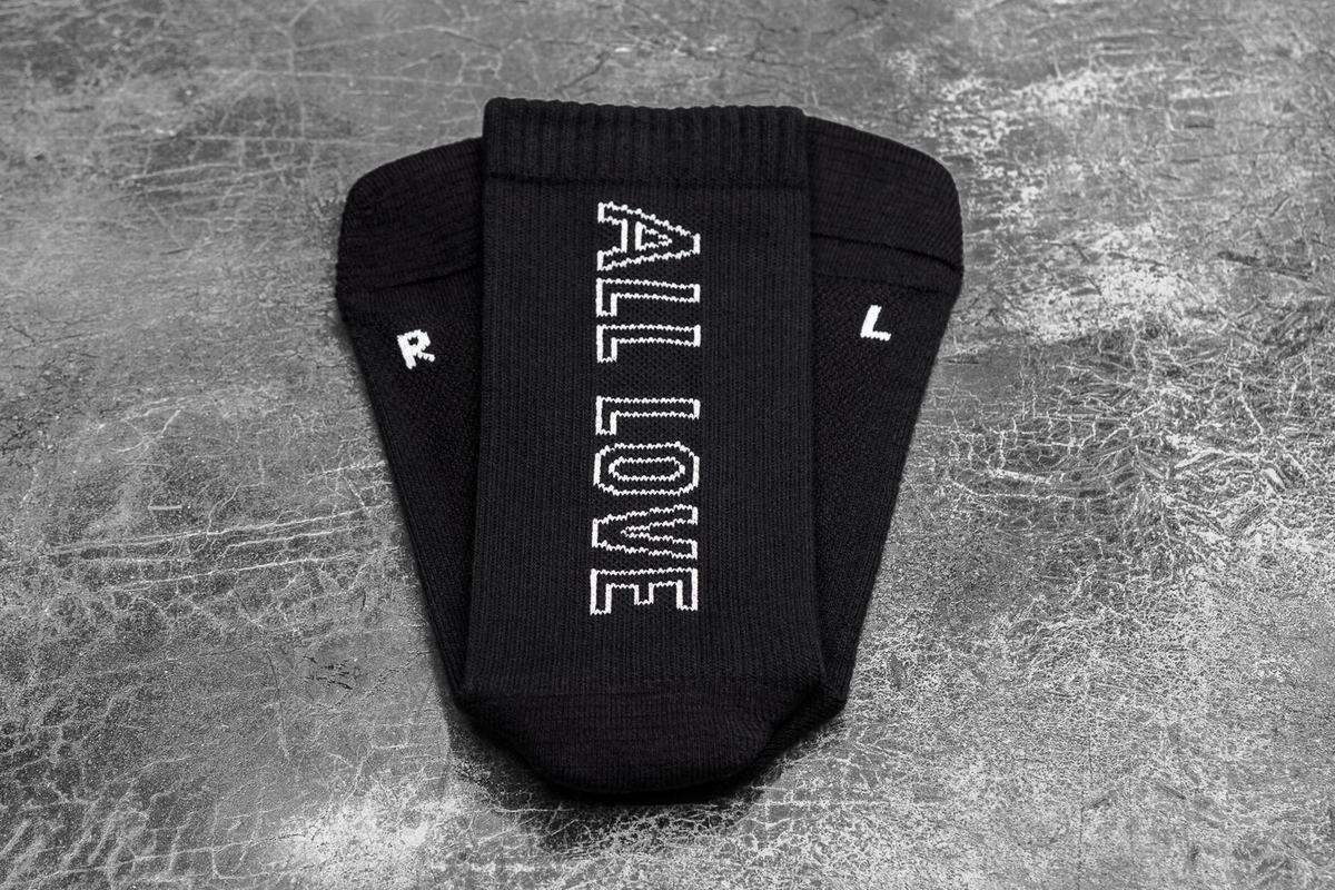 Nobull Crew All Love Men's Socks Black | Australia (KD6504)